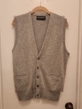 Vintage Mens Button Front Sweater Vest - Size M